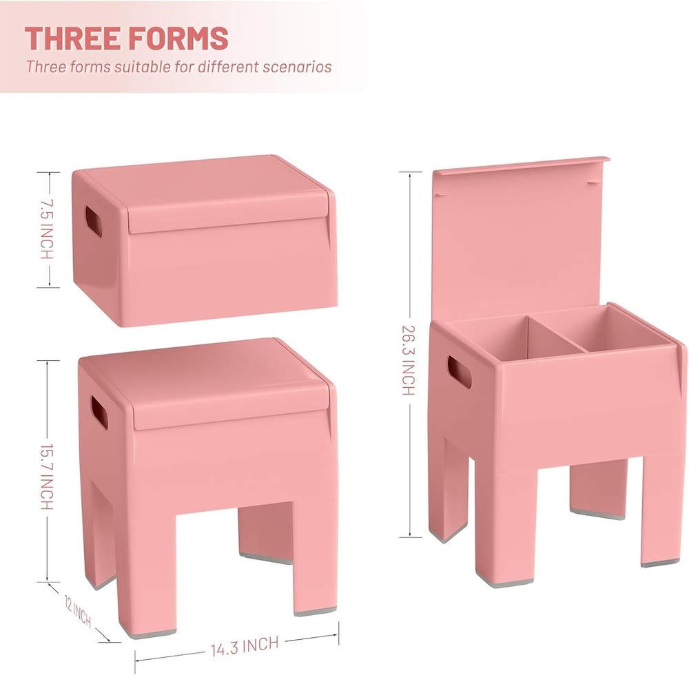 Modern Nightstand Multifunctional Plastic Bedside Table W/ Storage Space Side