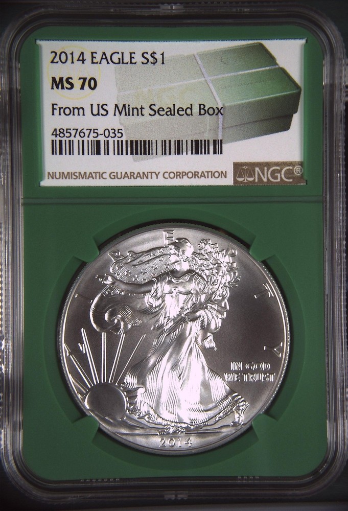 2014 Bullion Silver Eagles NGC MS-70
