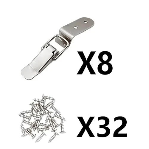 8 Pcs Stainless Steel 90 Degree Spring Toggle Lock Generic Latch with