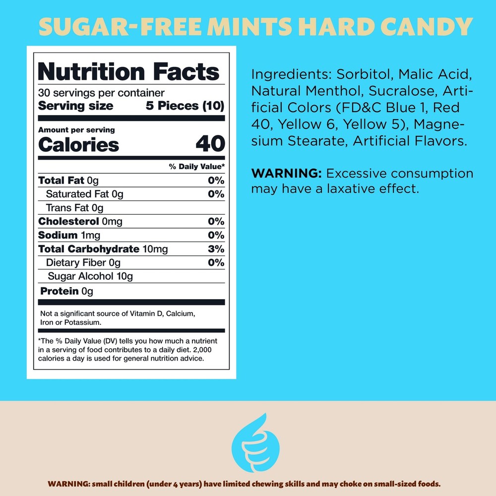 Sugar-Free Mints Hard Candy, Assorted Flavors - After Dinner Refreshing - 11-...
