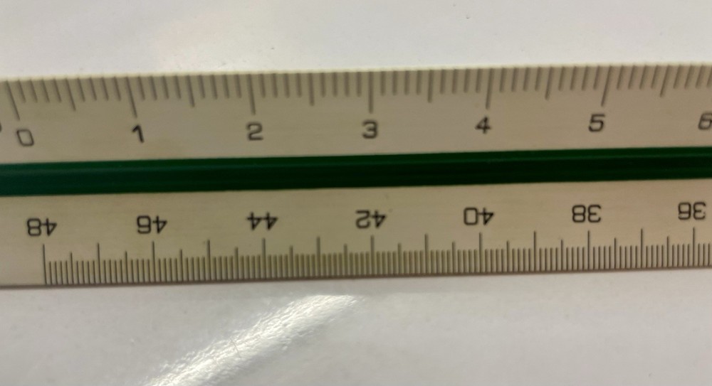 LINEX 301E TRIANGLE RULER IN CASE DENMARK ARCHITECT DRAFTING SURVEYING