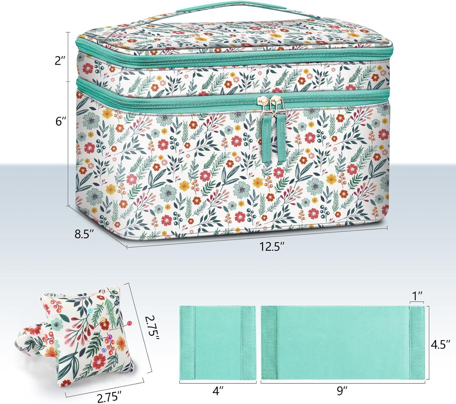 Sewing Accessories Storage Organizer Case Double-Layer Sewing Kits Carrying Bag