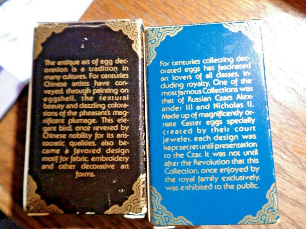 2 Avon Oriental Eggs with Stands / Patchwork & Imperial Garden / Empty
