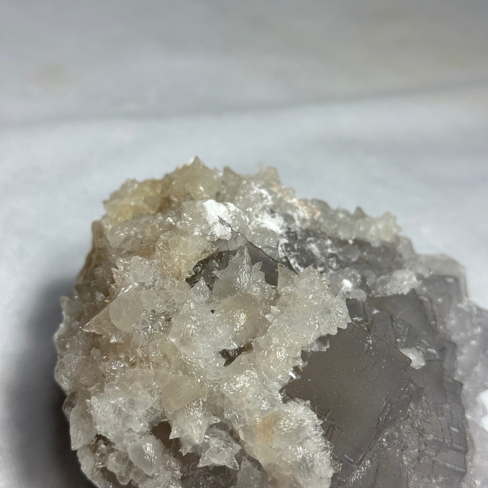 Fluorite and White Dogtooth Calcite