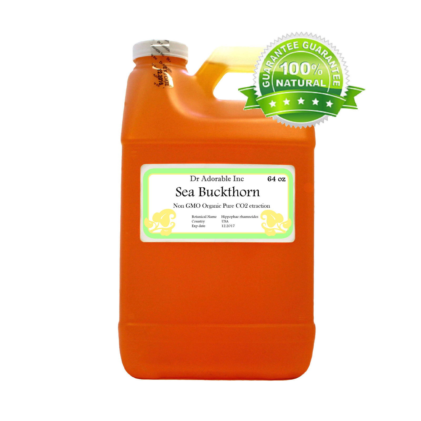 ORGANIC SEA BUCKTHORN CARRIER 100% PURE NATURAL OIL 1oz 2 oz 4 oz -UP TO 1 GALLO