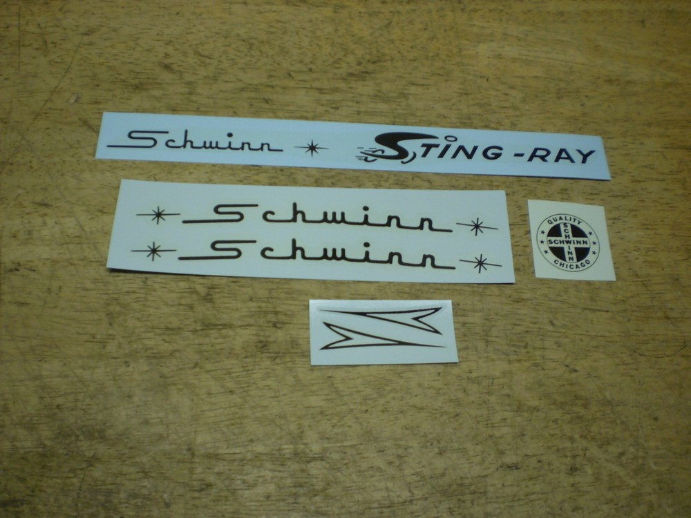 Schwinn Approved Stingray Bicycle Complete Black Decal Set