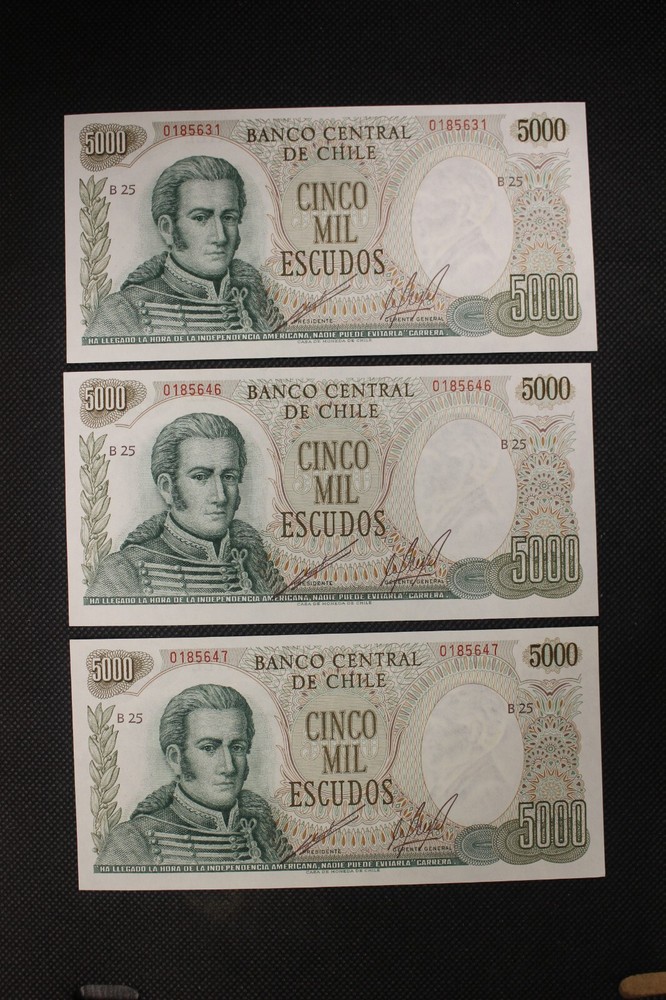 1967 Chile 5,000 Escudos Uncirculated Note - Single Note