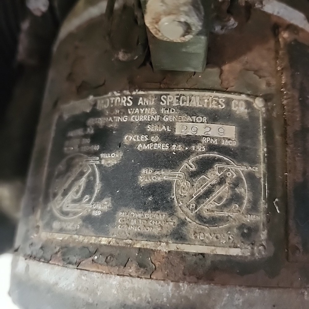 WWII Generator Untested/ Cover