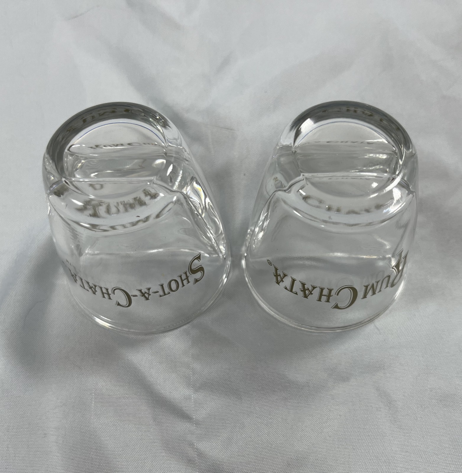 RumChata Shot-A-Chata Divided Shot Glasses - Split Glass - Rum Chata - Lot of 2