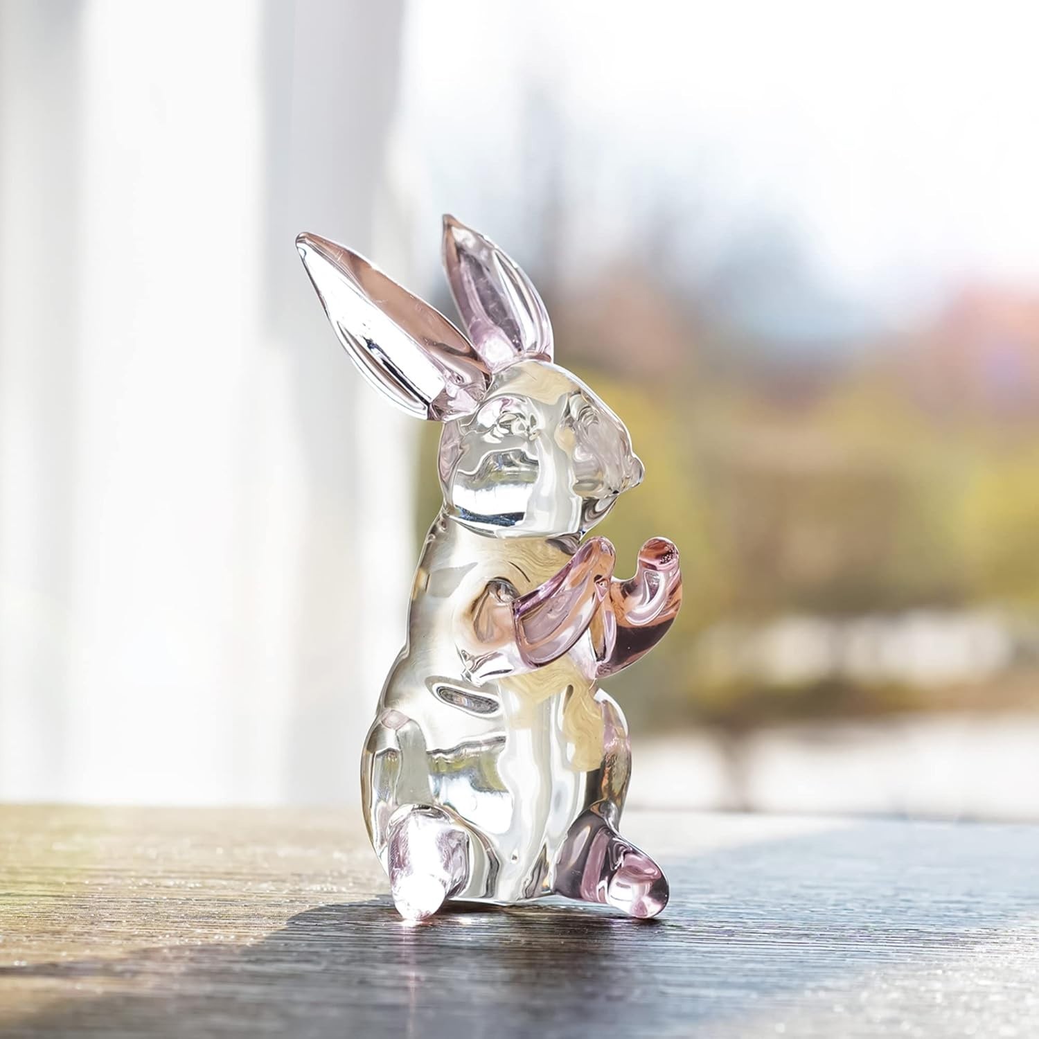 3.5inch Crystal Rabbit Bunny Figurine Collectibles Spring Easter Bunny Decora...