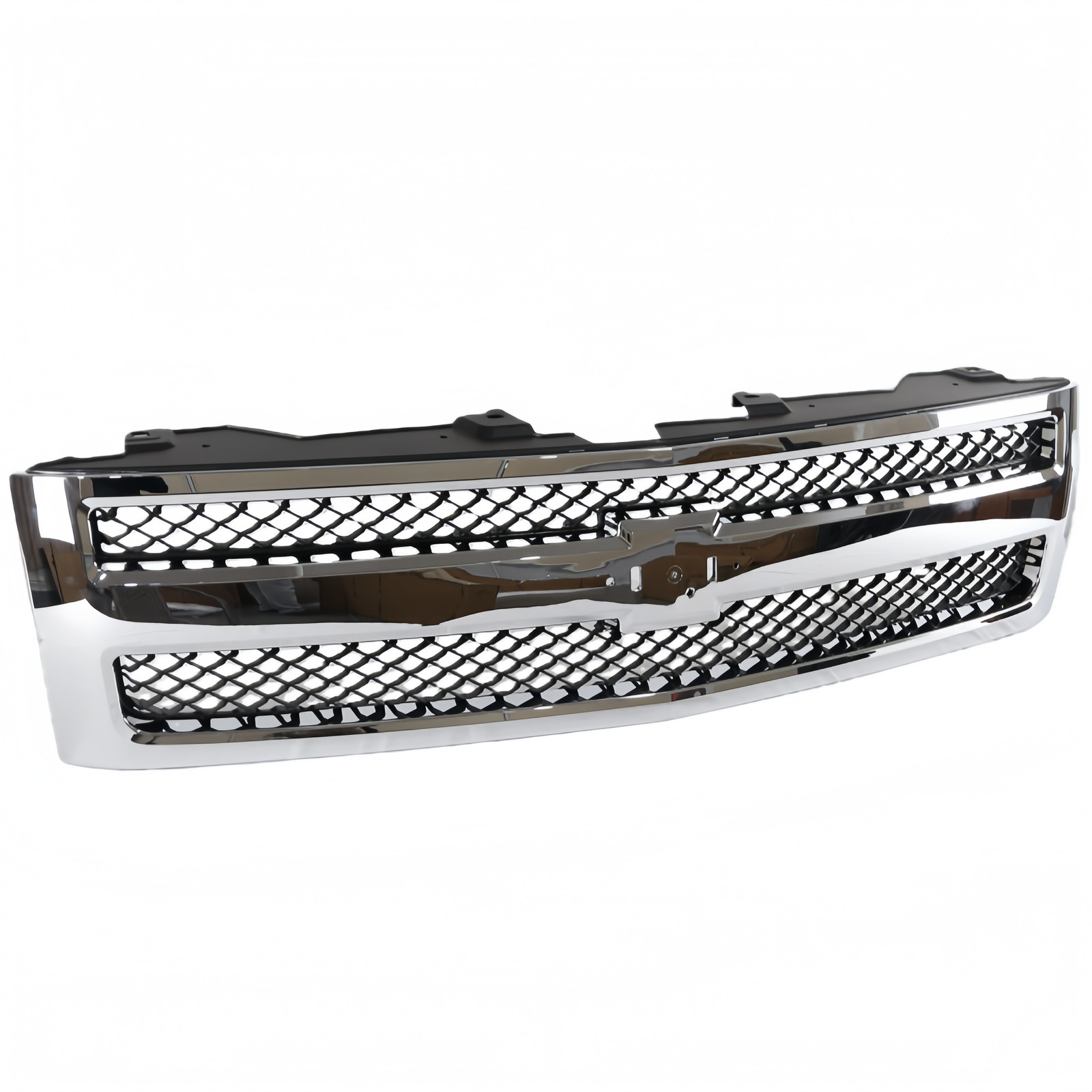 For Chevrolet Silverado 1500 2007-2013 Front Bumper Grille Chrome w/Black Insert