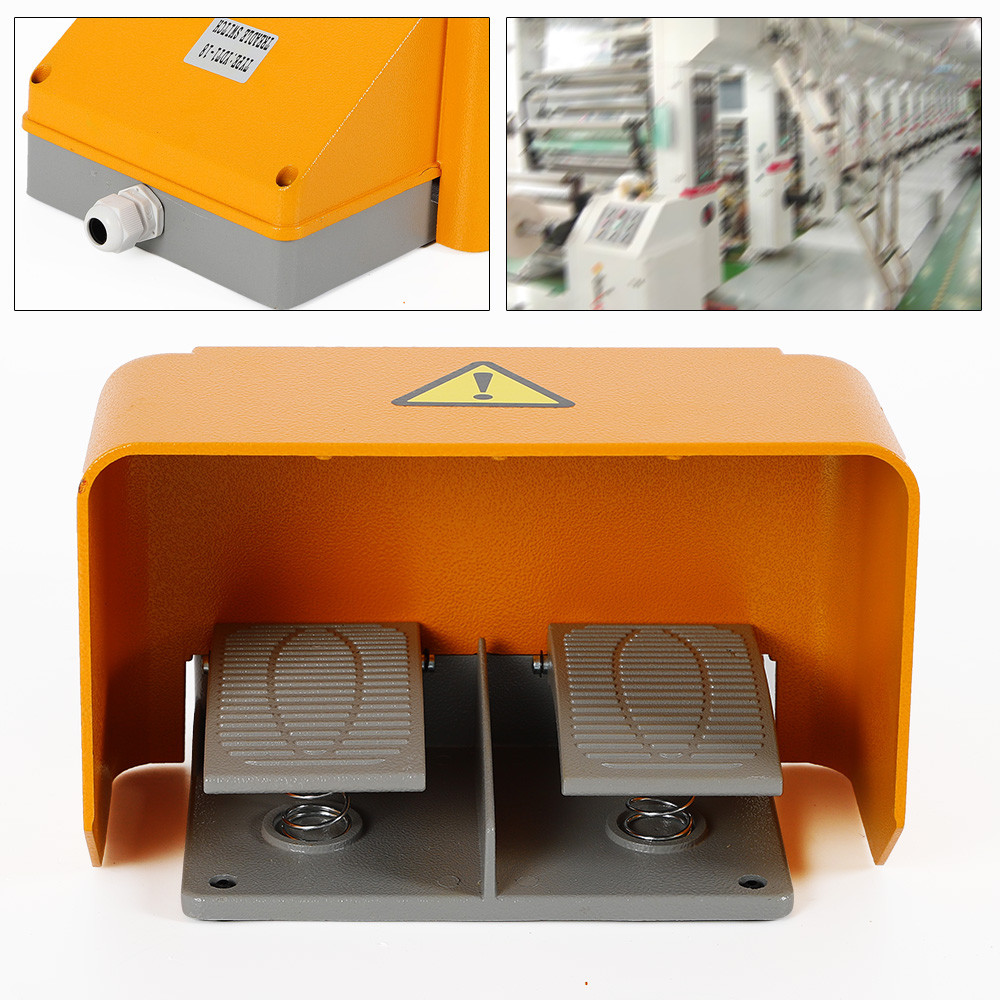 Multi-function Double Foot Switch Extra Heavy Duty Dual Pedal Switch Orange USA