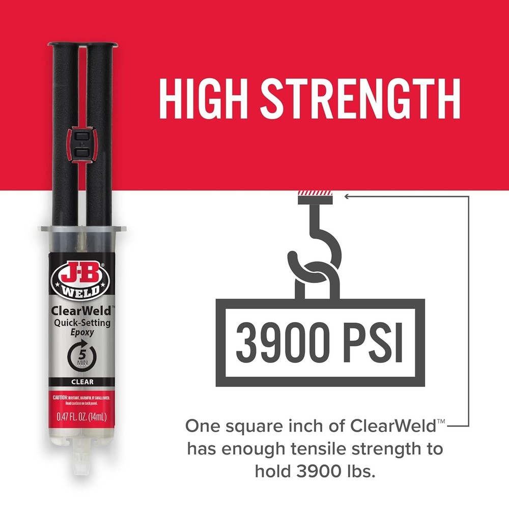 JB Weld 50114 ClearWeld Quick Setting Epoxy, Clear 0.47 oz.