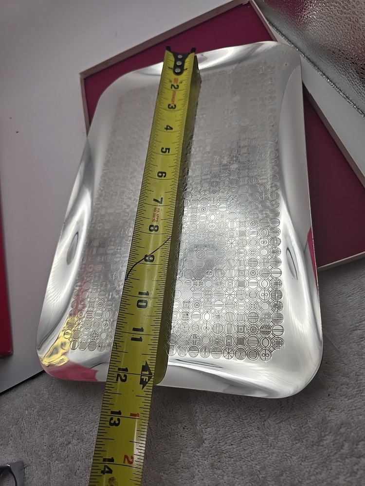 WMF S-Collection Silver Plated Serving Tray 7469 348 with Etched Pattern