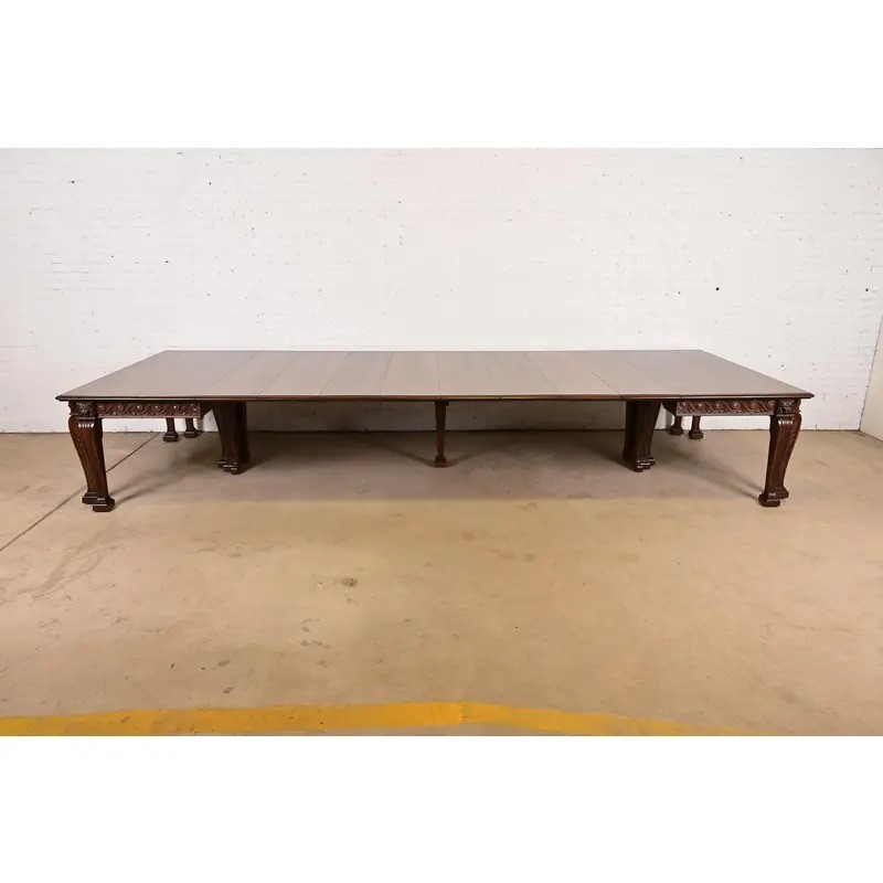 R. J. Horner Style Victorian Carved Oak Extension Dining Table, Newly Refinished