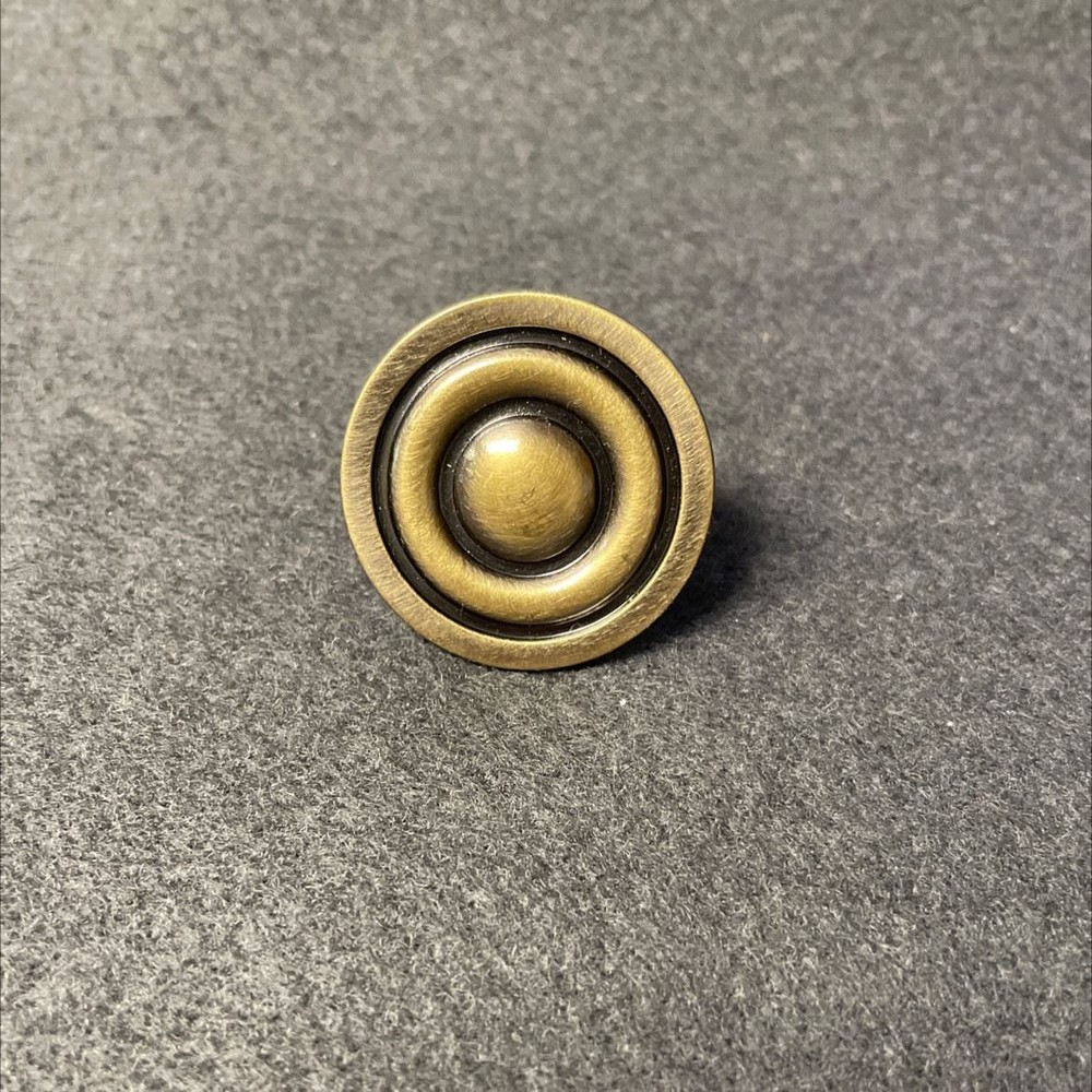 1-5/16" Round Target Knob Antique Brass