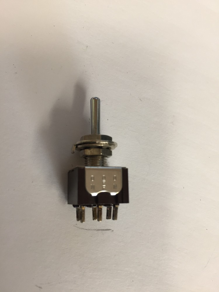 ON-OFF-ON BROWN DPDT MINI TOGGLE SWITCH NOS