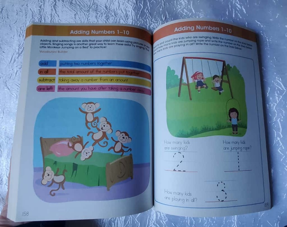 Kindergarten Reading Writing Math workbook Trace practice book homeschooling