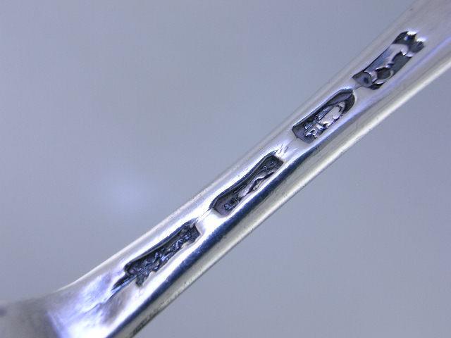 George III Silver Marrow Scoop London c1764 w/ standing lion & crown crest