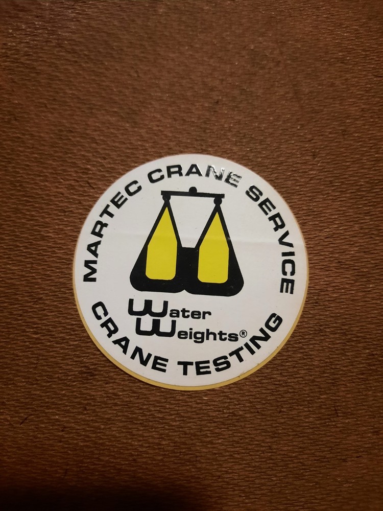 Martec Crane Service Crane Testing Water Weights Sticker