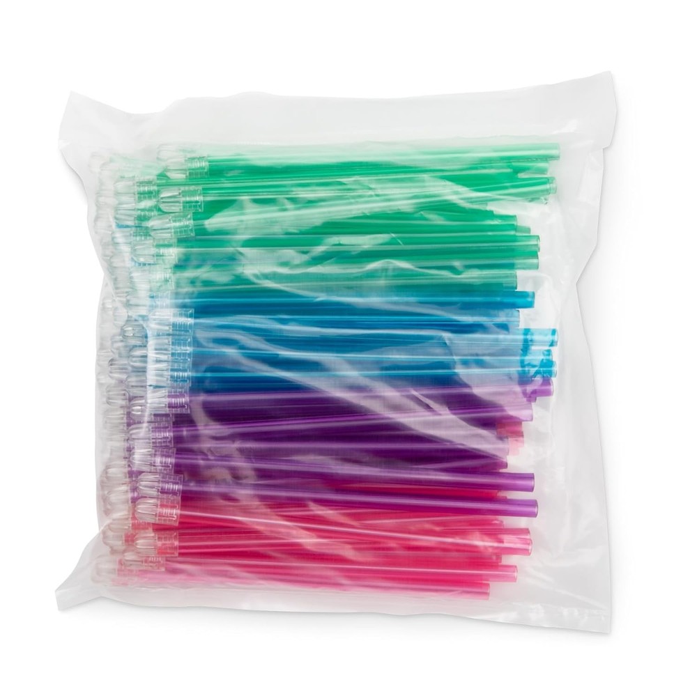 Practicon Rainbow Disposable Saliva Ejectors, 4 Assorted Bright Colors, Dental E