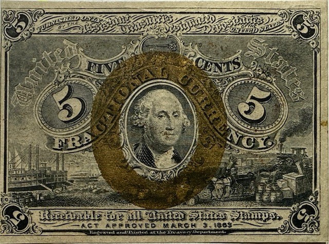 United States Fractional Currency - 5 Cents - 2nd Issue 1863 Fr-1232 - Crisp AU!