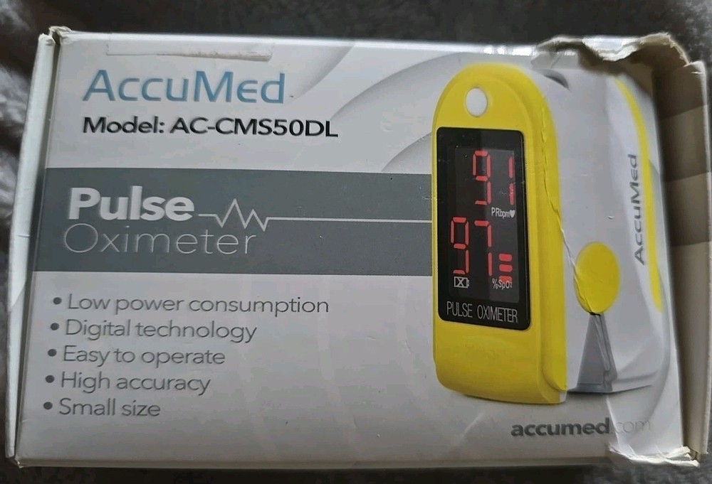 AccuMed Model AC-CMS50DL PULSE OXIMETER YELLOW WHITE