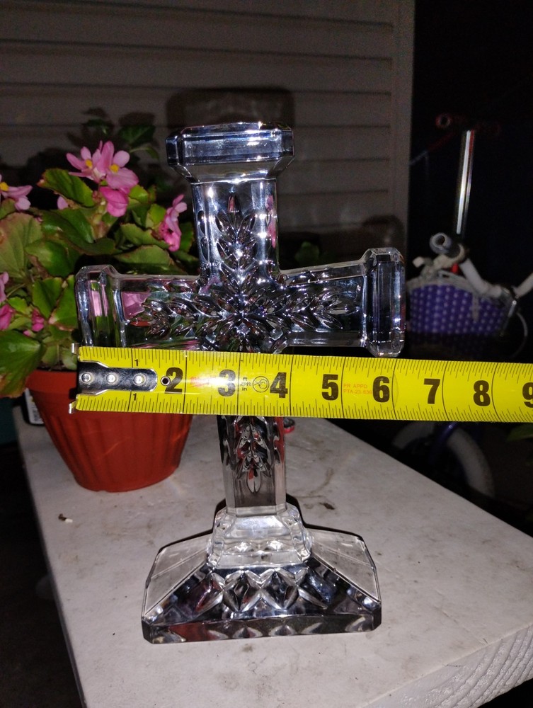 SOLID GLASS CROSS STANDS 10×6" HOME DECOR
