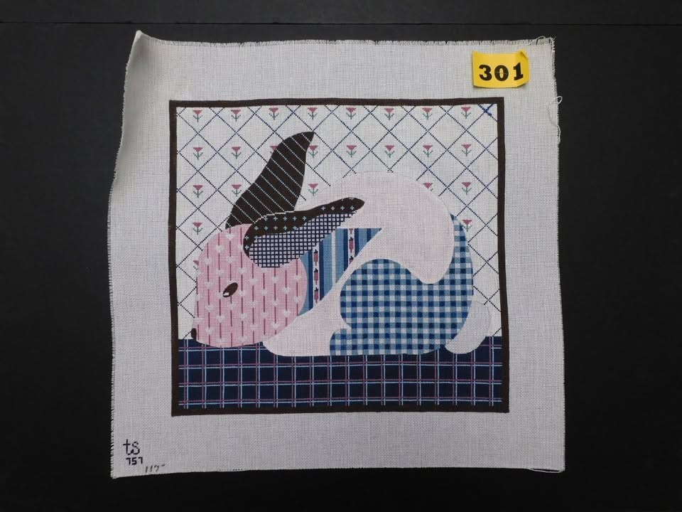 Rabbit by TS CP3935 Stitch Painted Needlepoint