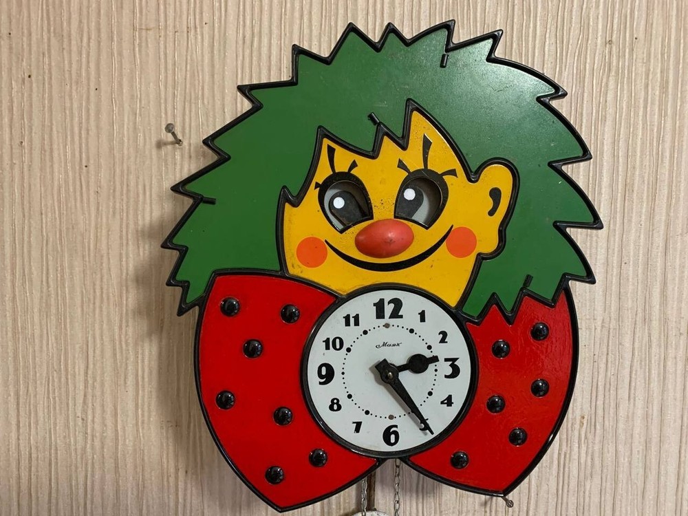 Vintage Clock Soviet Mechanical Clock Working Soviet CLOWN Wall Clock