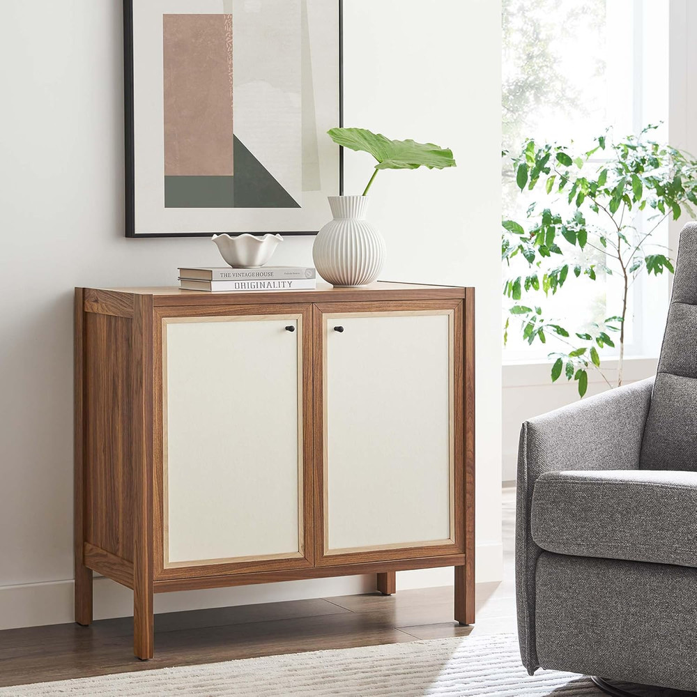 Capri 33" Walnut Sideboard - Mid-Century Modern Storage Cabinet