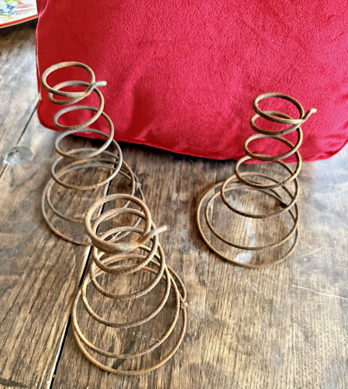 3 Antique Cyclone / Rusty Metal Old Bed Springs Coils Crafts / Christmas