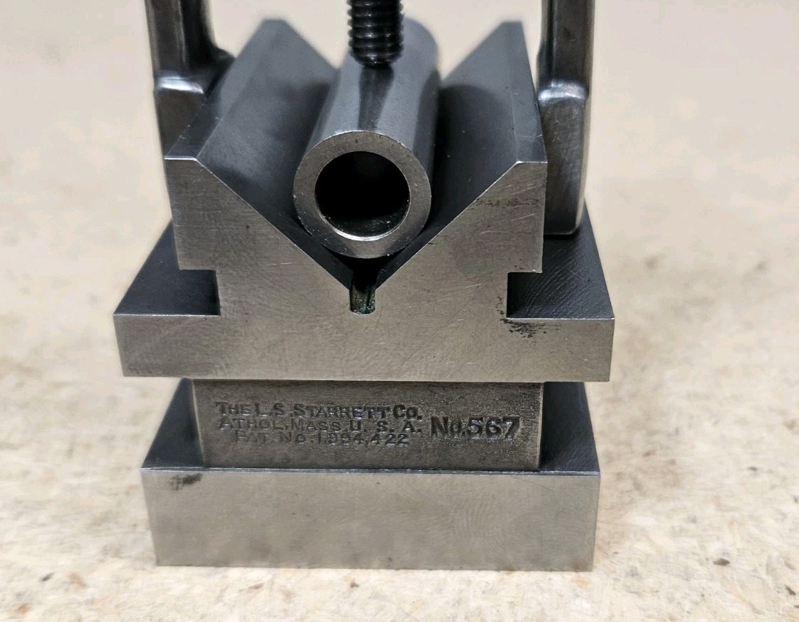 Starrett No. 567 Hardened V-Block with clamp - Made in the U.S.A.