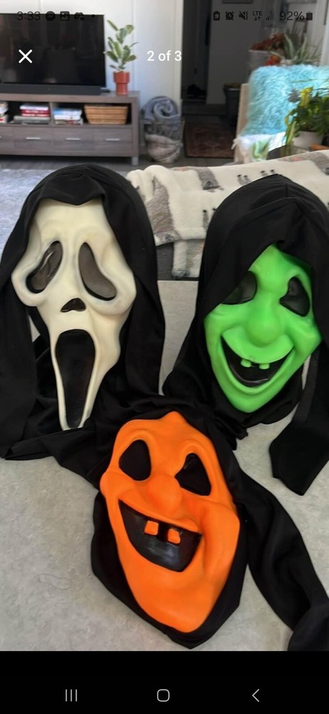 Vintage Scream Ghostface Easter Unlimited Fun World 8511 9206 Ghost Face Glow
