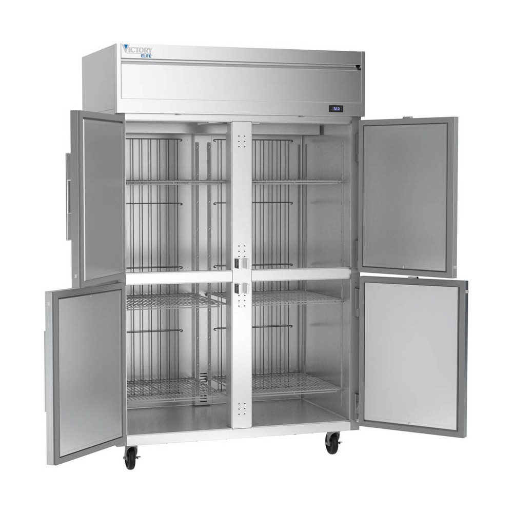 Victory VERSA-2D-HD-HC 52" 2-Section Reach-In Refrigerator w/ 4 Solid Half-Do...