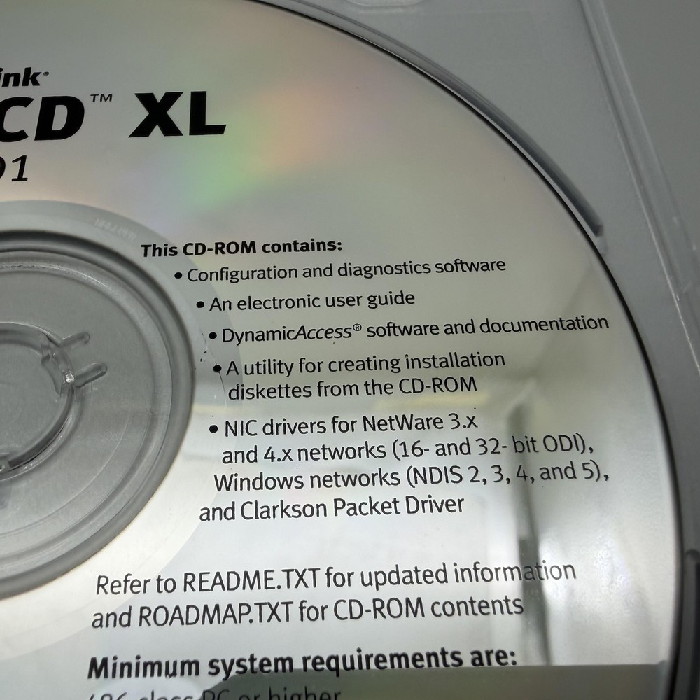 Vintage 1999 3Com EtherLink EtherCD XL Ver 4.01 Drivers Update CD-ROM Software