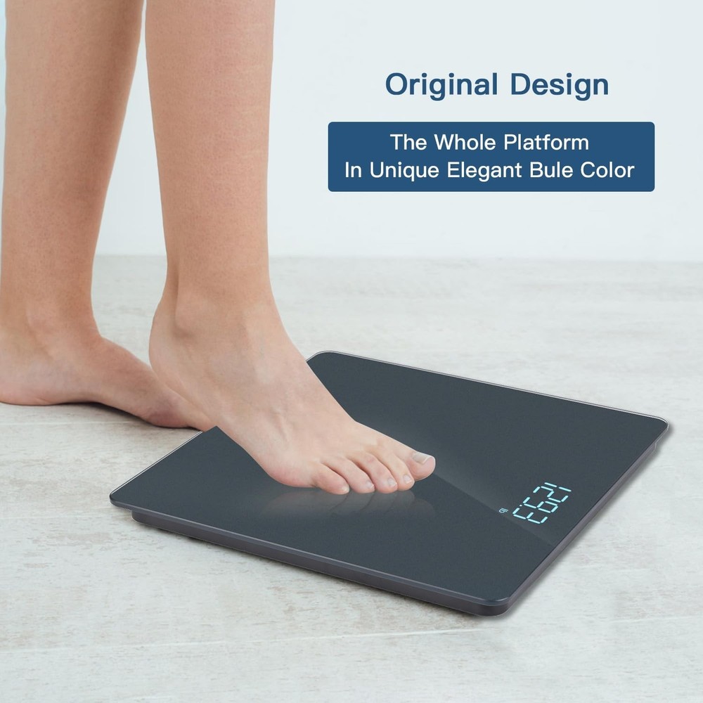 Bathroom Scale - 0.1lb Accuracy with LED Display, Blue Design