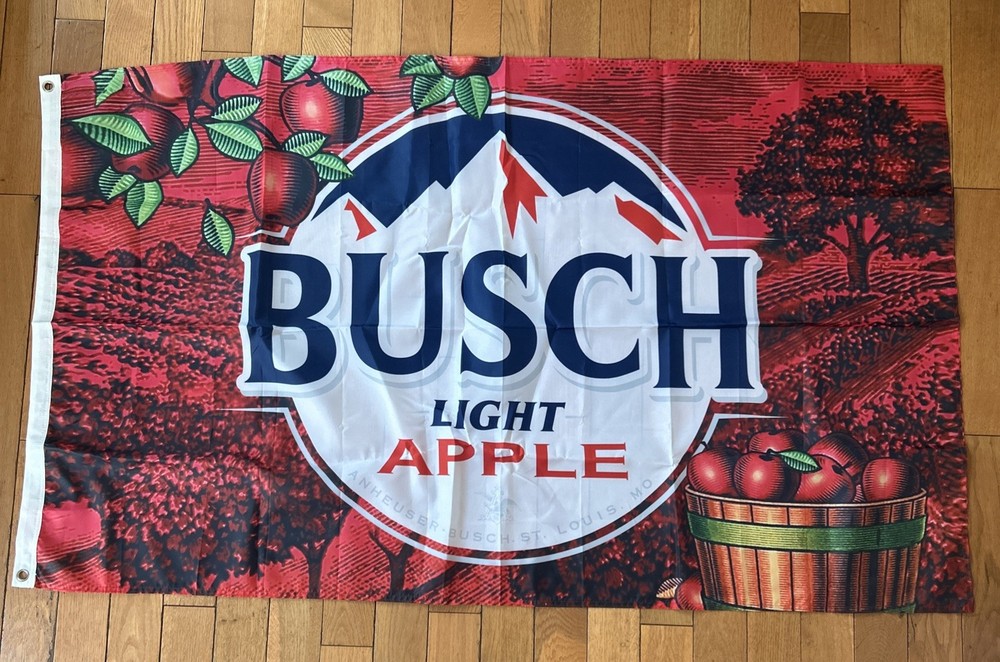 Busch Light Apple Banner Flag, Limited Time Only, 35”x58" Large!