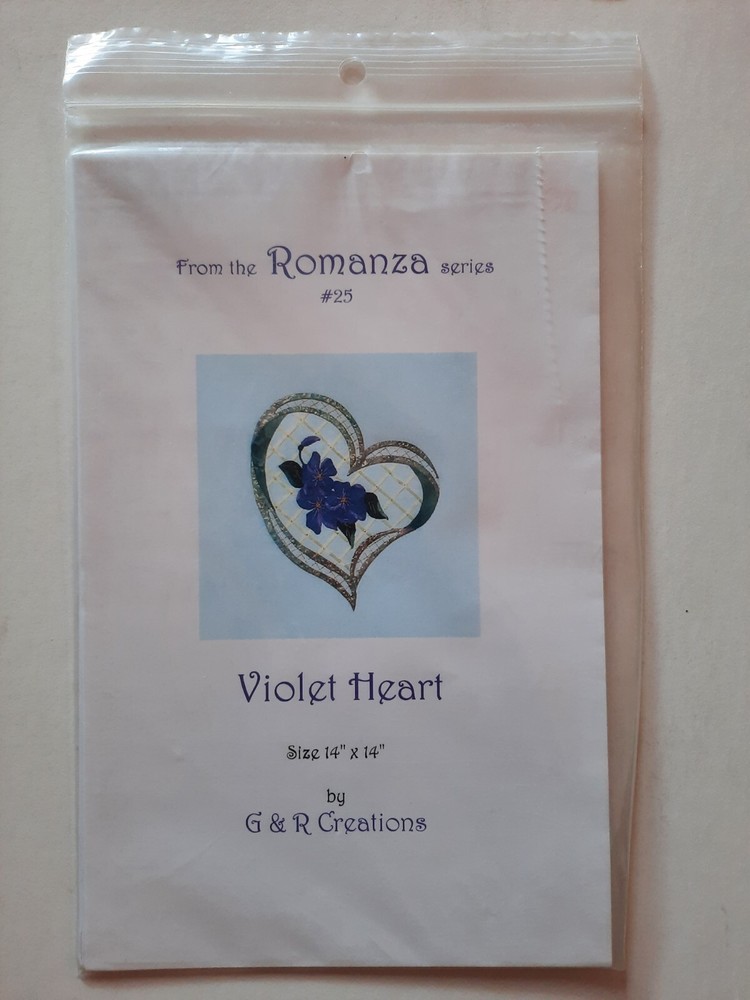 G & R Creations ROMANZA VIOLET HEART Embroidery Pattern & Instructions #25