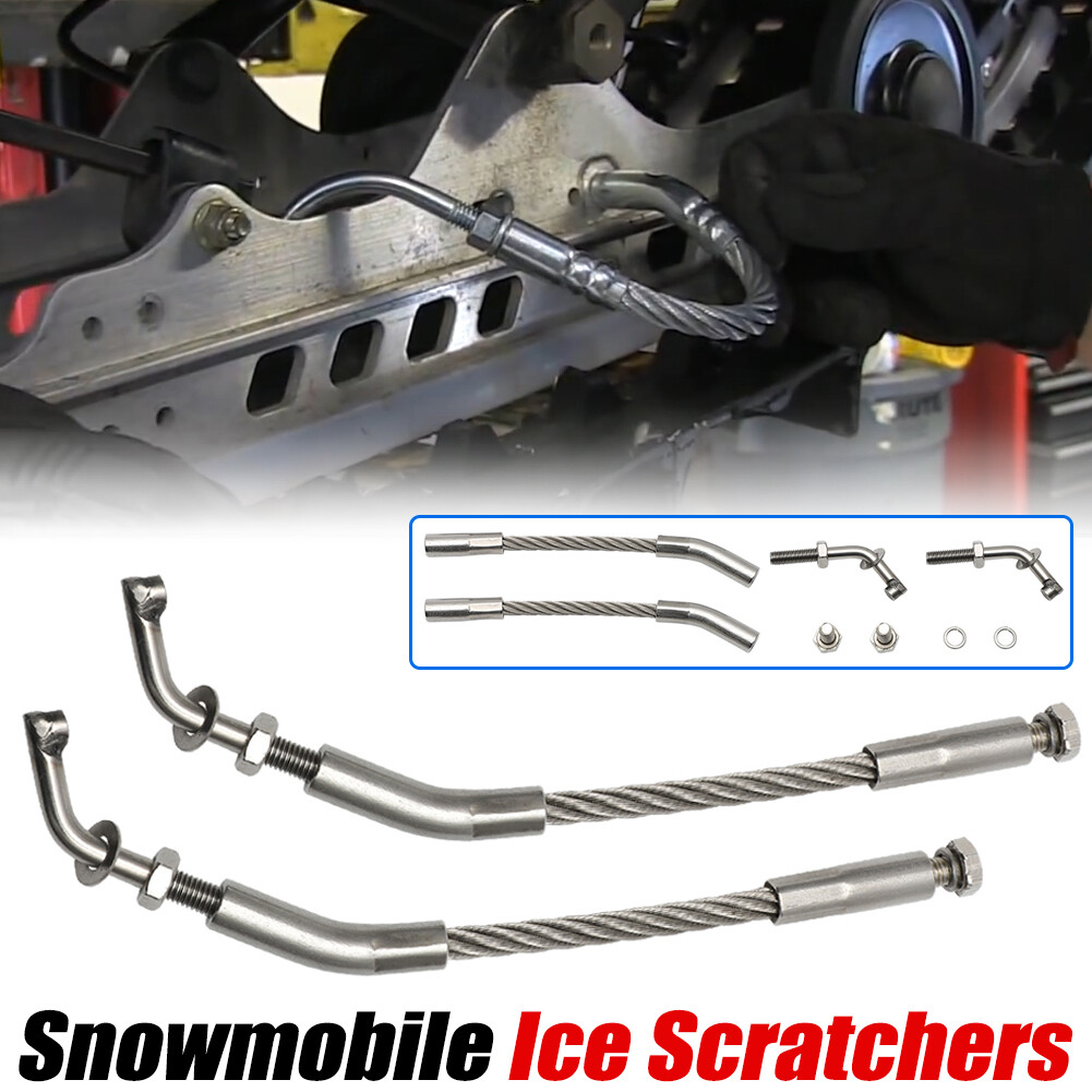 Left+Right Ice Scratchers w/ Carbide Tips For Snowmobile Snow Reverse Compatible