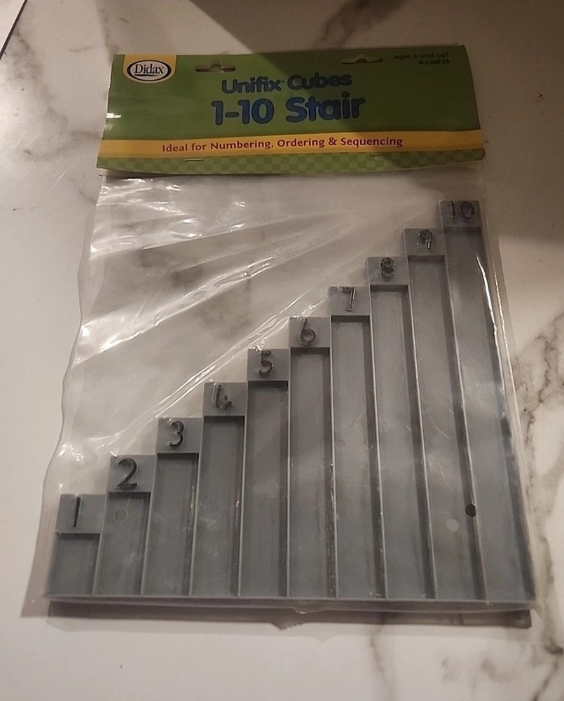 FIVE (5) -Didax Unifix Interlocking Cubes Counting Cube Stair 1-10 Learning Math