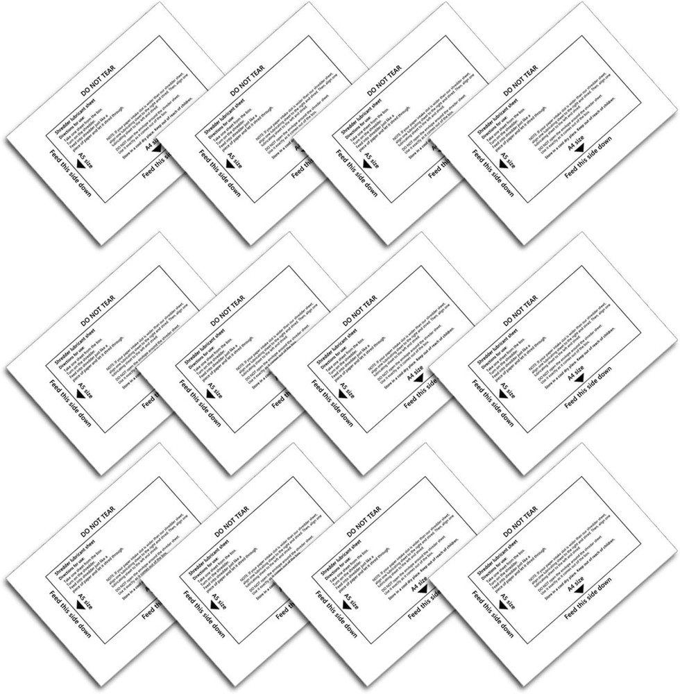 Paper Shredder Lubricant Sheets, Paper Shredder Sharpening & Lubricating Sheets
