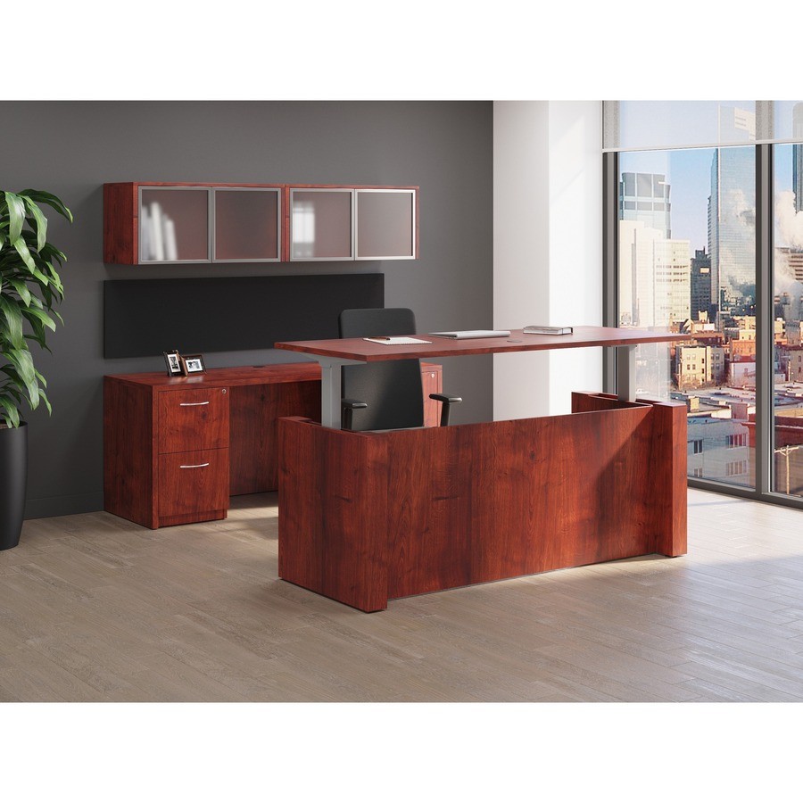 Lorell LLR69421 Return Shell 48"W x 24"D x 29.5"H Cherry