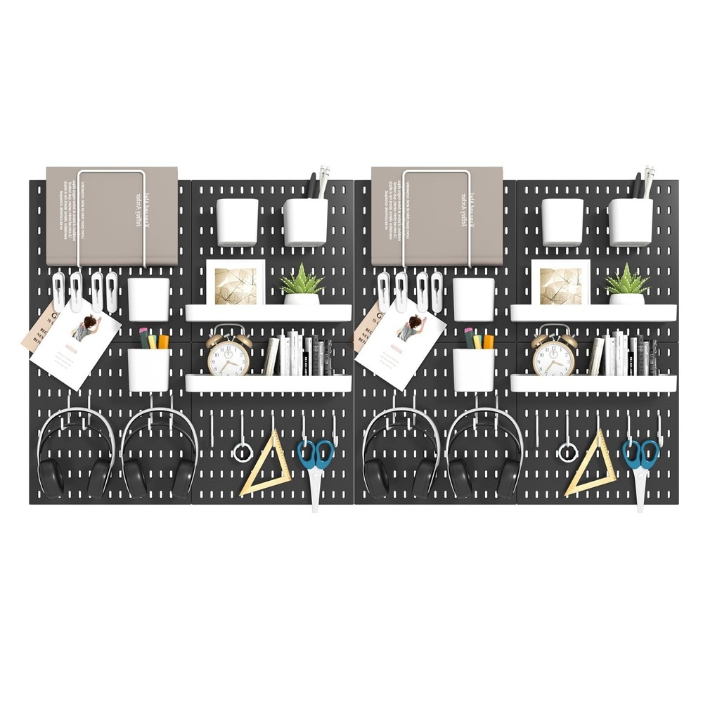 Peg Board Combination Kit, 8 Pegboards with 40 Accessories, Pegboard Wall Org...