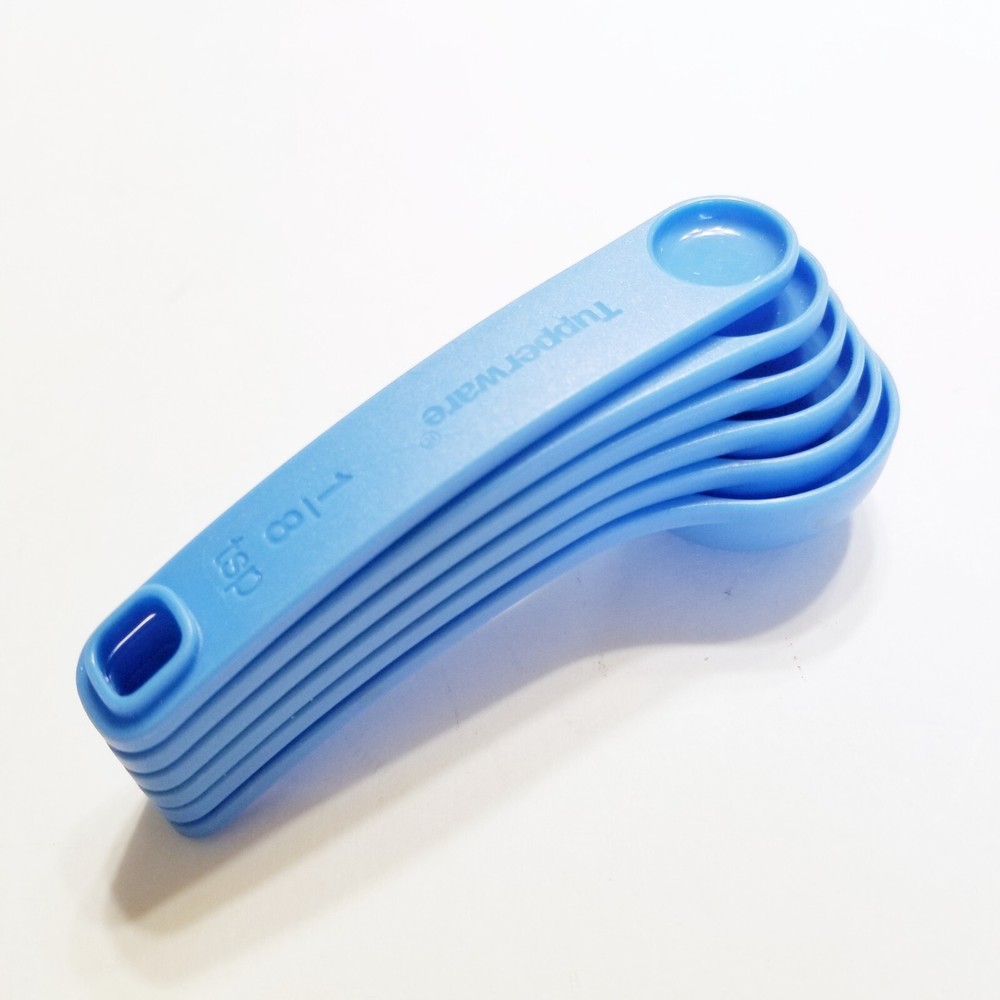TUPPERWARE MEASURING Spoon Spoons Stacking -BLUE Color  COMPLETE Set Of 6