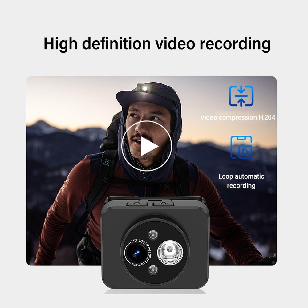 Bewinner Head Mounted Camera,1080P 45° Adjustment Camera No Card, #111