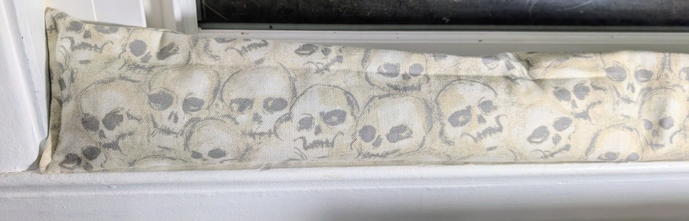 Door Draft Stopper, Cedar Filled, Draft Stopper, Window Draft Stopper, Skulls