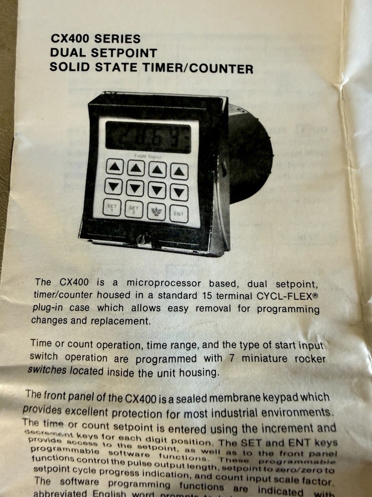Eagle Signal Controls CX412A6 Dual Setpoint Solid State Timer Counter - New NOS