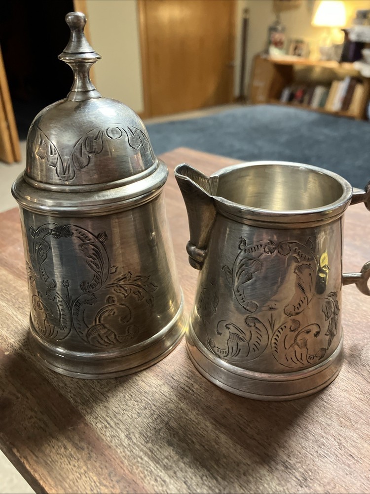 William Adams Silverplate Creamer and Sugar Set