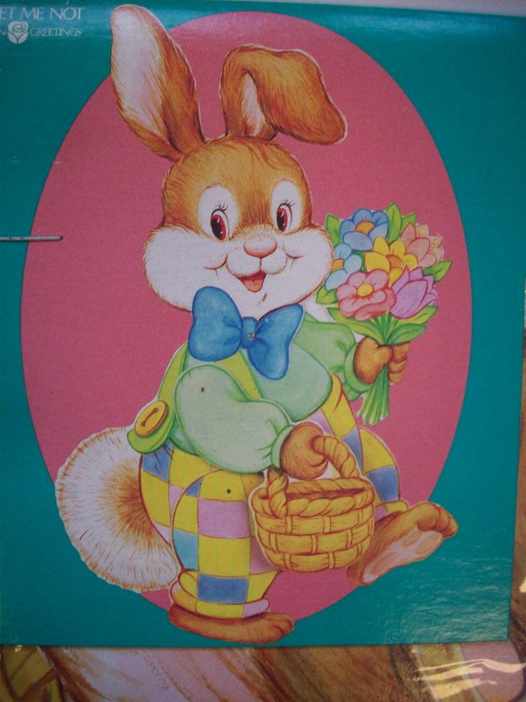 21" Bloomer Bunny Easter Decoration Hinged Decoration unopen